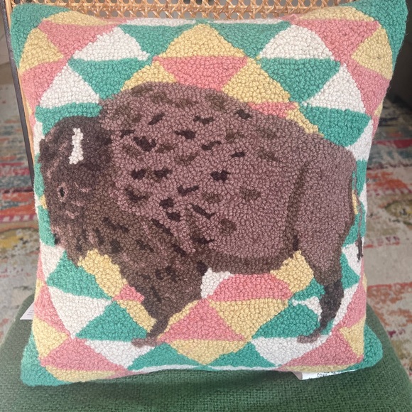 Buffalo Patterned Accent Pillow - Picture 5 of 7